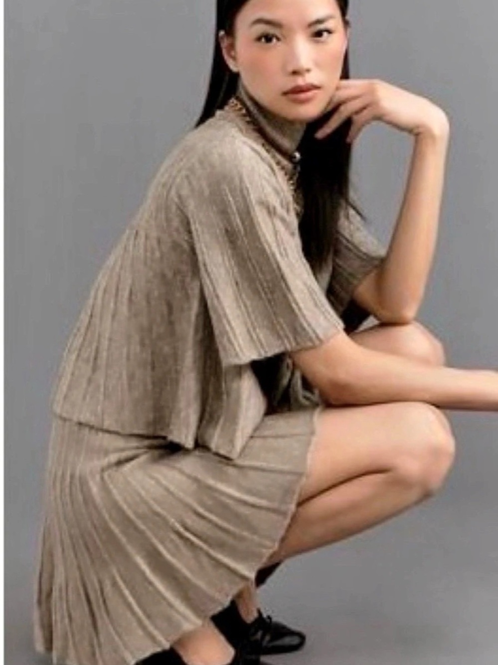 maeve Ribbed Turtleneck sweater in Brown Size Large NWT
